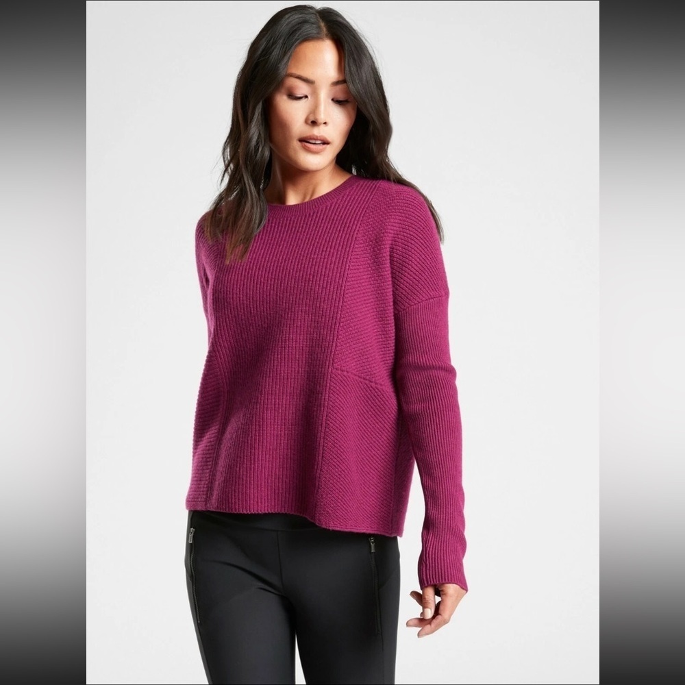 Athleta | Turin Wool Cashmere Sweater, Mulberry Size M